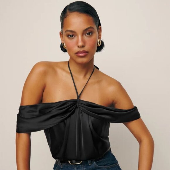 NEW REFORMATION Nancy Silk Top - Picture 1 of 7